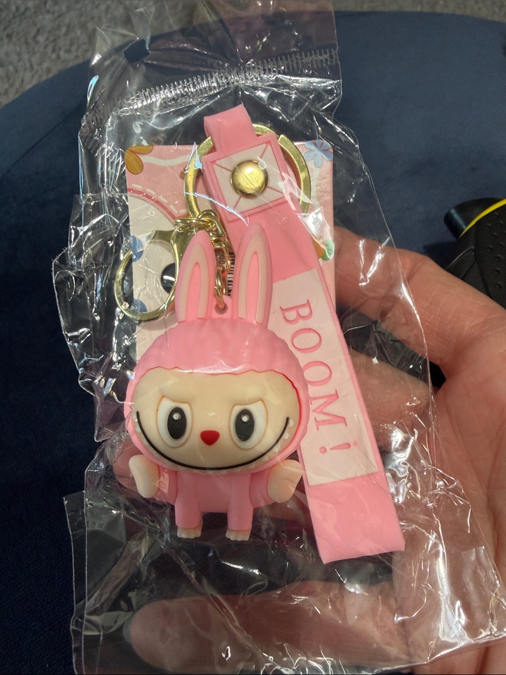 Labubu Keychain. Pink. New in package. Cute! Poses may vary!